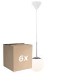 Voordeelpak 6x Nordlux Café Pendelarmatuur Glas Wit | Geschikt voor E27